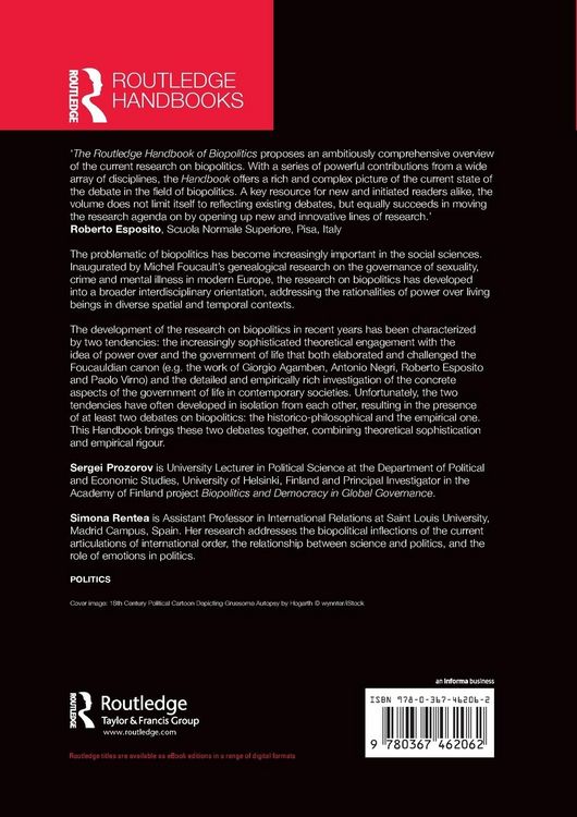 Produktbild: The Routledge Handbook of Biopolitics