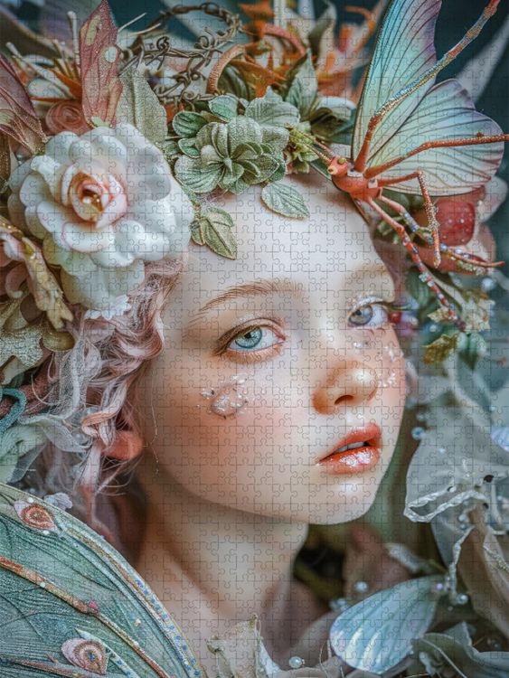 Produktbild: CALVENDO Puzzle In einem Tanz aus Licht und Glanz, die Elfen zaubern, einen Regenbogenkranz | 1000 Teile Lege-Gr&ouml;&szlig;e 64x48cm Foto-Puzzle f&uuml;r gl&uuml;ckliche