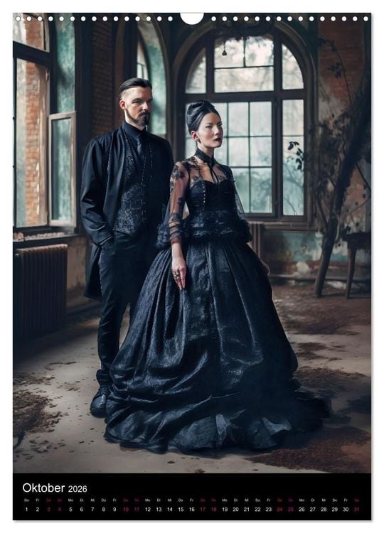 Produktbild: Gothic Kalender - Ein Jahr voller Gothic-Mystik und Eleganz (Wandkalender 2026 DIN A3 hoch), CALVENDO Monatskalender