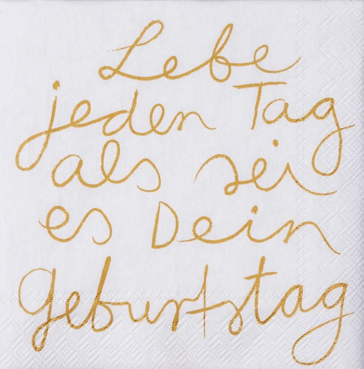Produktbild: R&auml;der DINING Mix & Match Cocktail- serviette Lebe jeden Tag als sei es Dein Geburtstag