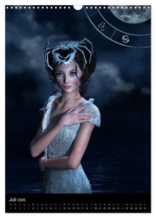 Produktbild: Unter Sternen geboren - Fantasy Tierkreis im Zeichen der Frau (Wandkalender 2026 DIN A3 hoch), CALVENDO Monatskalender