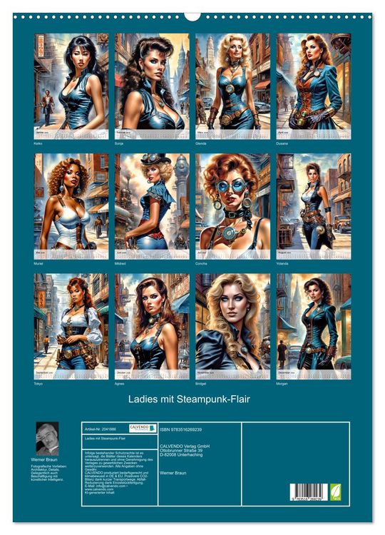 Produktbild: Ladies mit Steampunk-Flair (Wandkalender 2026 DIN A2 hoch), CALVENDO Monatskalender