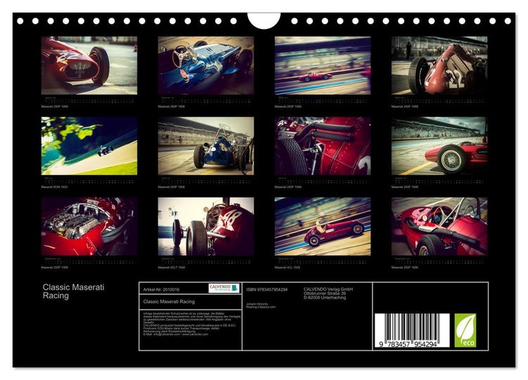 Produktbild: Classic Maserati Racing (Wandkalender 2026 DIN A4 quer), CALVENDO Monatskalender