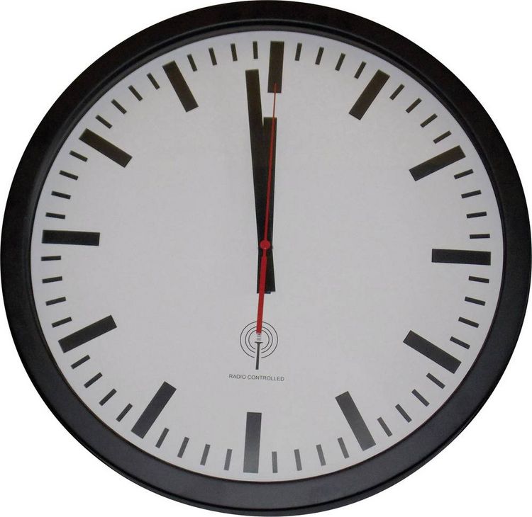 Produktbild: EUROTIME 56862 Funk Wanduhr 40cm Schwarz