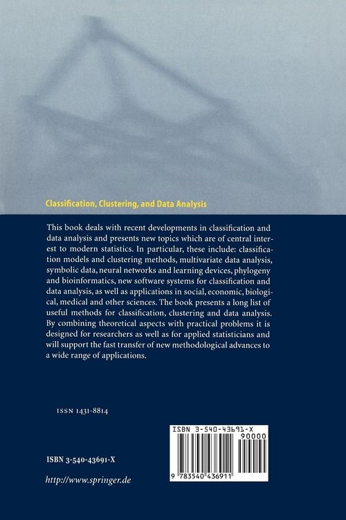 Produktbild: Classification, Clustering, and Data Analysis