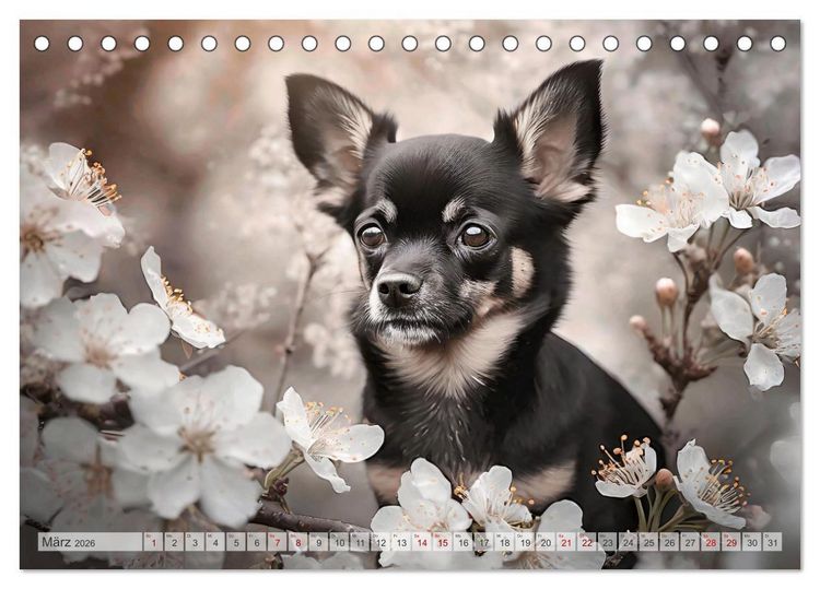 Produktbild: Chihuahuas - Kleine Hunde - gro&szlig;e Temperamentb&uuml;ndel (Tischkalender 2026 DIN A5 quer), CALVENDO Monatskalender