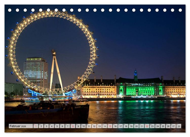 Produktbild: Big City Lights - Metropolen im Lichterglanz (Tischkalender 2026 DIN A5 quer), CALVENDO Monatskalender