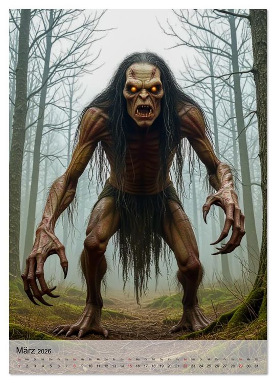 Produktbild: Kreaturen der Dunkelheit - Urbane Horror Mythen (Wandkalender 2026 DIN A3 hoch), CALVENDO Monatskalender