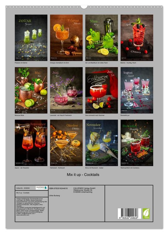 Produktbild: Mix it up - Cocktails (hochwertiger Premium Wandkalender 2026 DIN A2 hoch), Kunstdruck in Hochglanz