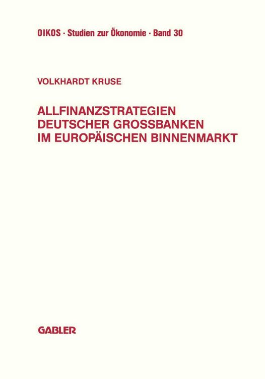 Produktbild: Allfinanzstrategien deutscher Gro&szlig;banken im europ&auml;ischen Binnenmarkt