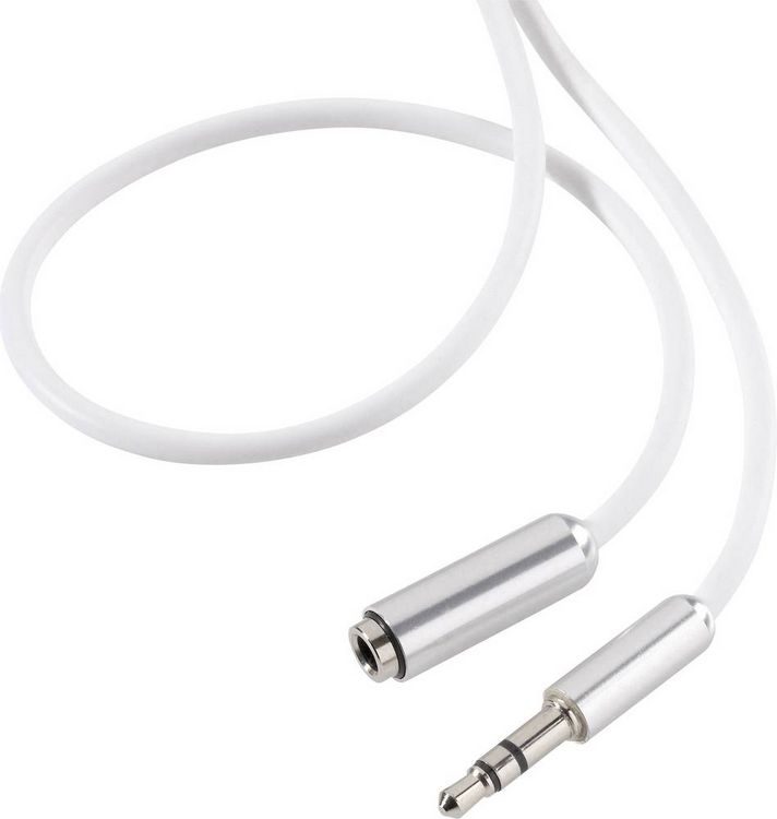 Produktbild: SpeaKa Professional SP-7870520 Klinke Audio Verl&auml;ngerungskabel [1x Klinkenstecker 3.5mm - 1x Klinkenbuchse 3.5 mm] 1.00m Wei&szlig;