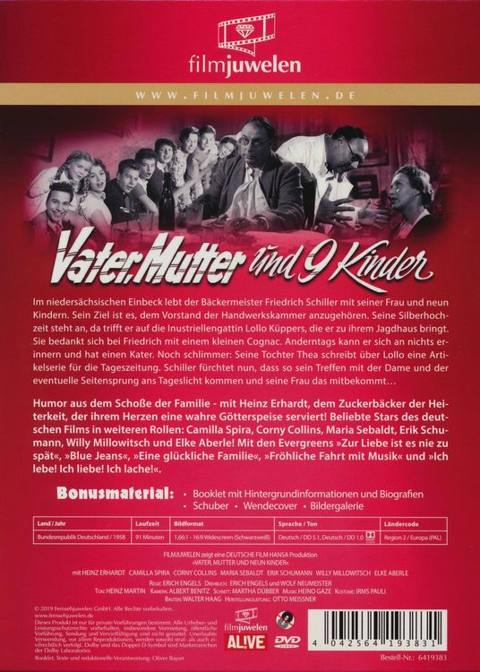 Produktbild: Vater, Mutter und neun Kinder (Neuauflage) (Filmjuwelen)
