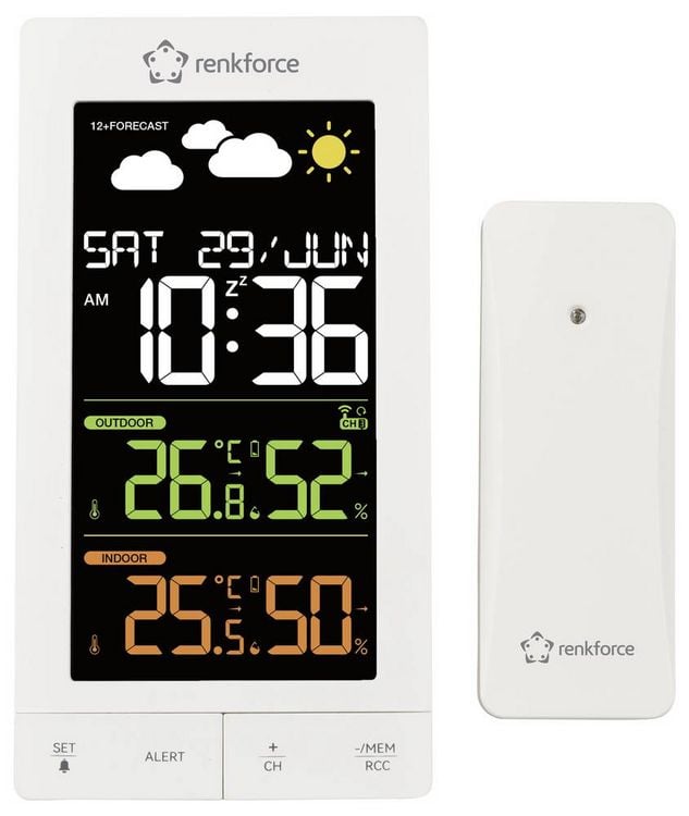 Produktbild: Renkforce RF-6701490 Funk-Wetterstation Vorhersage f&uuml;r 12 Stunden Anzahl Sensoren max. 3