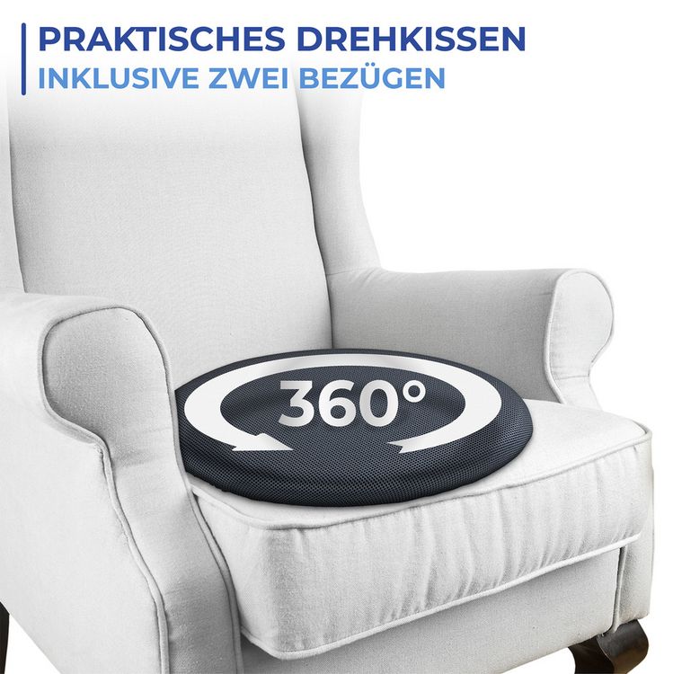 Produktbild: Drehkissen mit 2 Wechselbez&uuml;gen, bequeme Drehung um 360 Grad
