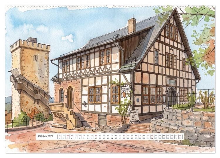 Produktbild: Zauberhafte Wartburg (hochwertiger Premium Wandkalender 2027 DIN A2 quer), Kunstdruck in Hochglanz