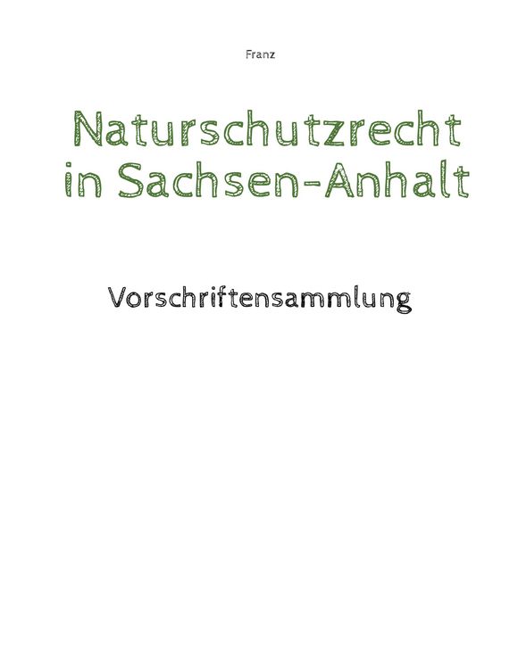 Produktbild: Naturschutzrecht in Sachsen-Anhalt