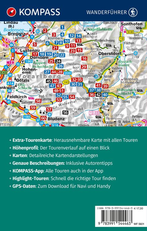 Produktbild: KOMPASS Wanderf&uuml;hrer Bregenzerwald und Gro&szlig;es Walsertal, 60 Touren mit Extra-Tourenkarte