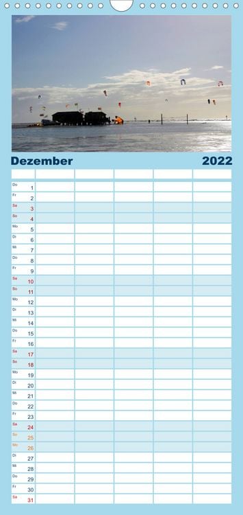 Produktbild: Familienplaner Nordsee - Lichtstimmungen an der K&uuml;ste (Wandkalender 2022 , 21 cm x 45 cm, hoch)