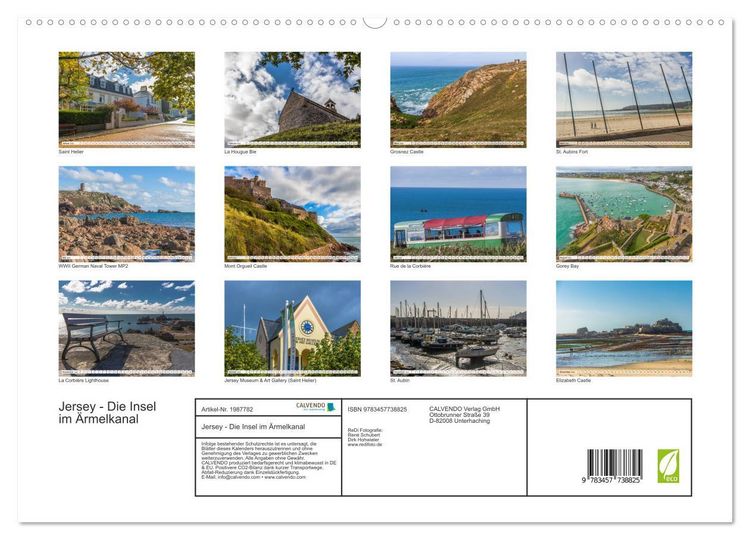 Produktbild: Jersey - Die Insel im &Auml;rmelkanal (hochwertiger Premium Wandkalender 2026 DIN A2 quer), Kunstdruck in Hochglanz