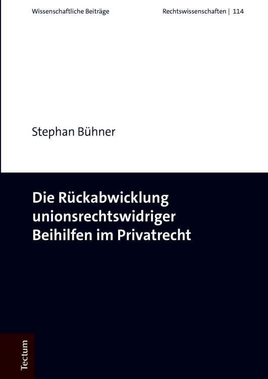 Produktbild: Die R&uuml;ckabwicklung unionsrechtswidriger Beihilfen im Privatrecht