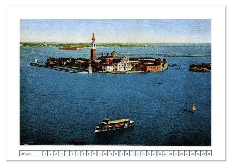 Produktbild: Erinnerungen an das alte Venedig: Historische Stiche von der Lagunenstadt (Tischkalender 2026 DIN A5 quer), CALVENDO Monatskalender