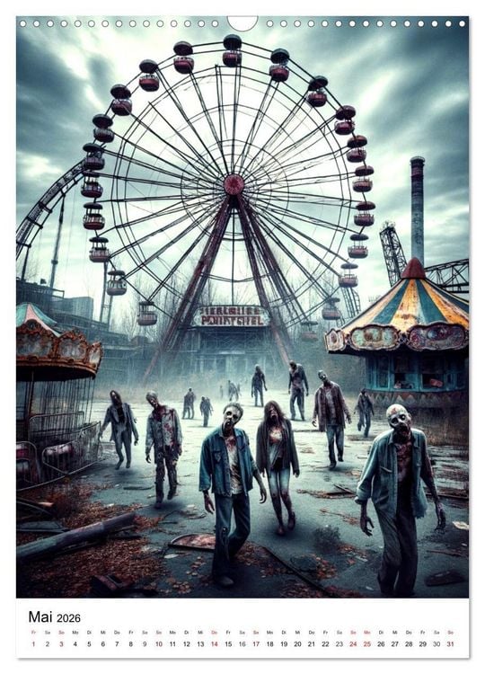 Produktbild: Zombies Zeitgeist - KI generierte Momente der Untoten (Wandkalender 2026 DIN A3 hoch), CALVENDO Monatskalender