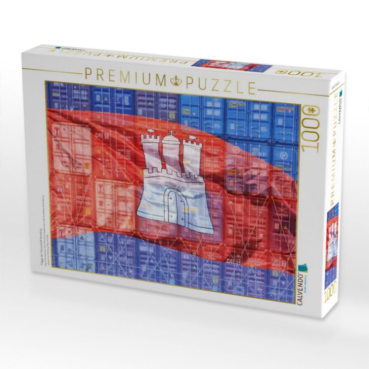 Produktbild: CALVENDO Puzzle Flagge der Hansestadt Hamburg | 1000 Teile Lege-Gr&ouml;&szlig;e 64x48cm Foto-Puzzle f&uuml;r gl&uuml;ckliche Stunden