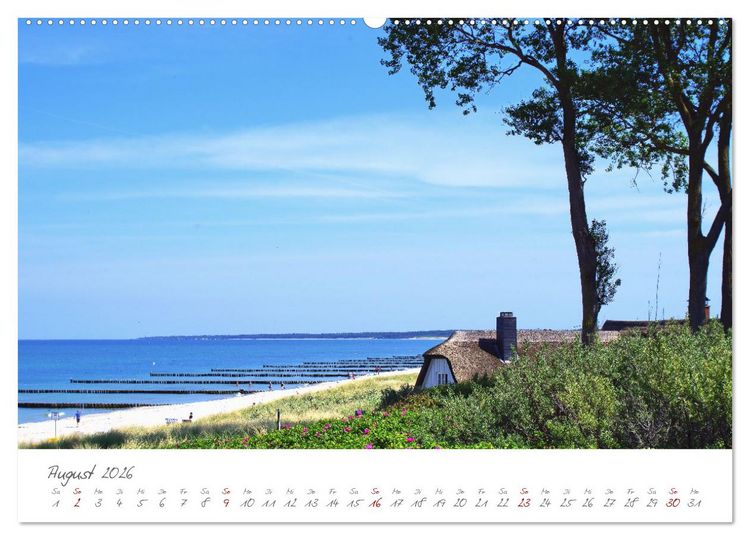 Produktbild: Seeb&auml;der an der Ostseek&uuml;ste - Mod&auml;ne Villen, bunte Strandk&ouml;rbe, Ostseebrise, Sand und Meer (hochwertiger Premium Wandkalender 2026 DIN A2 quer), Kunstdruck in Hochglanz