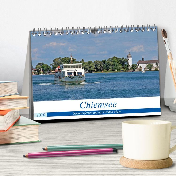 Produktbild: Chiemsee - Sommerferien am bayrischen Meer (Tischkalender 2026 DIN A5 quer), CALVENDO Monatskalender