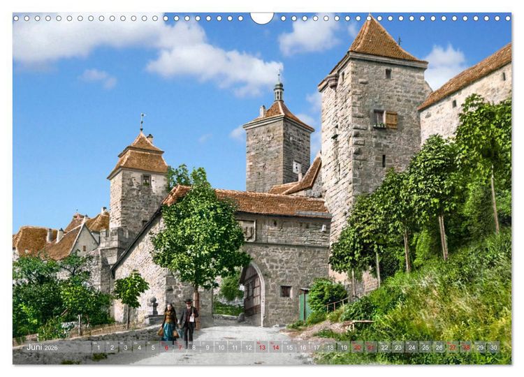 Produktbild: Rothenburg ob der Tauber um das Jahr 1900 &ndash; Fotos neu koloriert (Wandkalender 2026 DIN A3 quer), CALVENDO Monatskalender