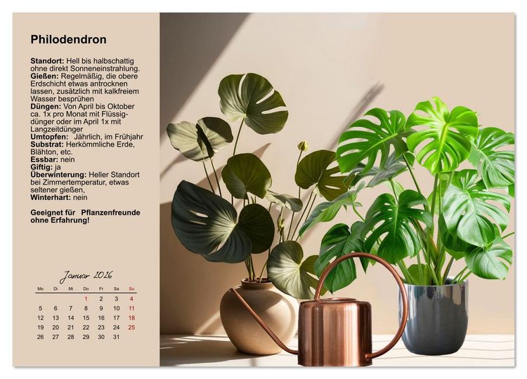 Produktbild: Bestes Raumklima durch Zimmerpflanzen (Wandkalender 2026 DIN A2 quer), CALVENDO Monatskalender