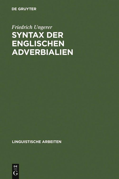 Produktbild: Syntax der englischen Adverbialien
