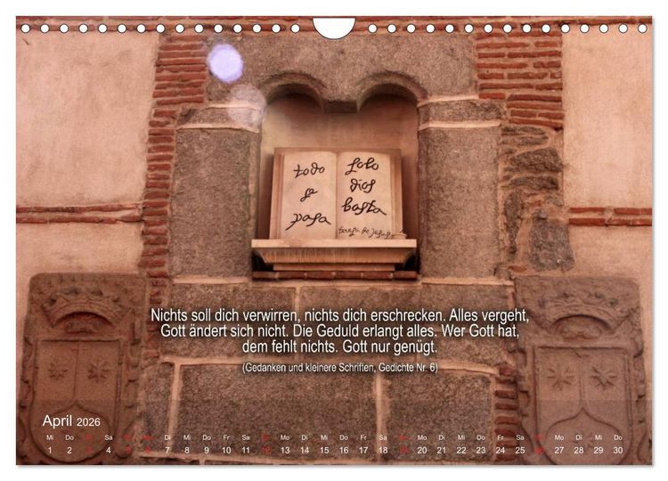 Produktbild: Auf den Spuren der Heilige Teresa von Avila (Wandkalender 2026 DIN A4 quer), CALVENDO Monatskalender