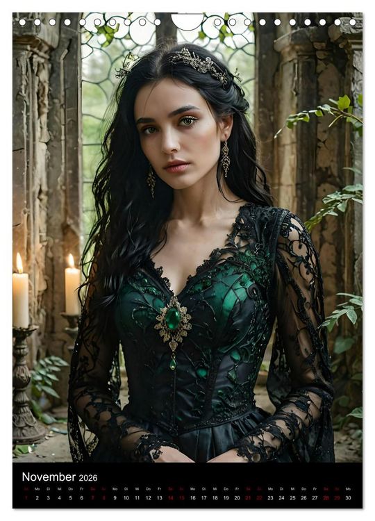 Produktbild: Gothic beauties - Sch&ouml;nheiten der Nacht (Wandkalender 2026 DIN A4 hoch), CALVENDO Monatskalender