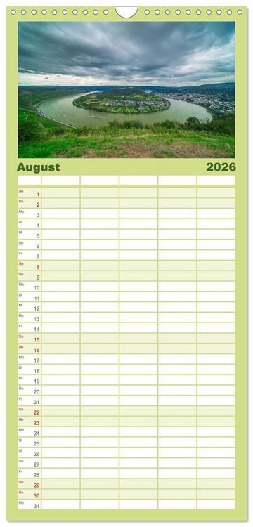 Produktbild: Familienplaner 2026 - Naturwunder - Deutschlands Flussschleifen mit 5 Spalten (Wandkalender, 21 x 45 cm) CALVENDO