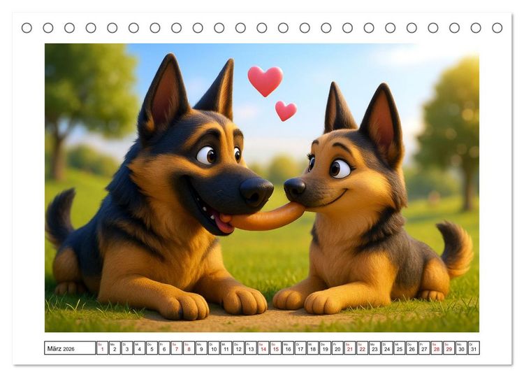 Produktbild: Sch&auml;ferhund im fr&ouml;hlichen Dienst (Tischkalender 2026 DIN A5 quer), CALVENDO Monatskalender