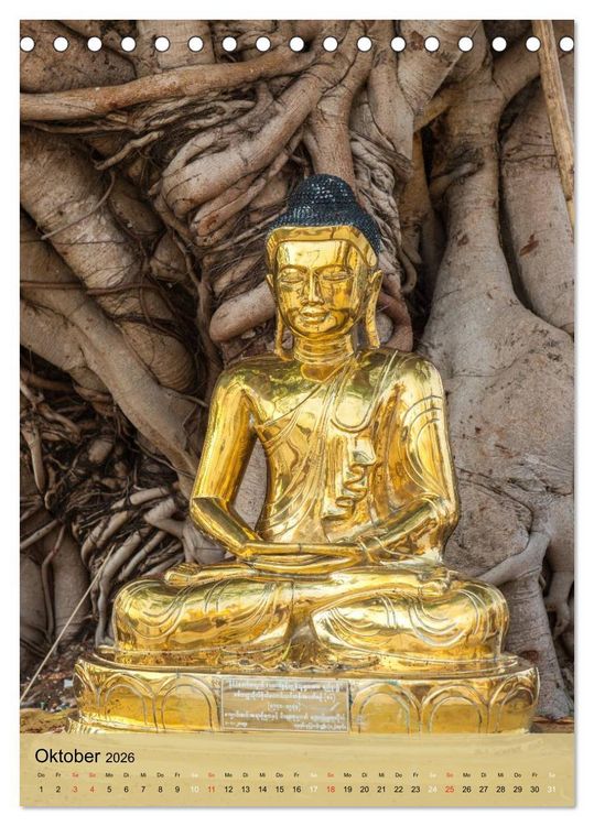 Produktbild: BUDDHA in GOLD (Tischkalender 2026 DIN A5 hoch), CALVENDO Monatskalender