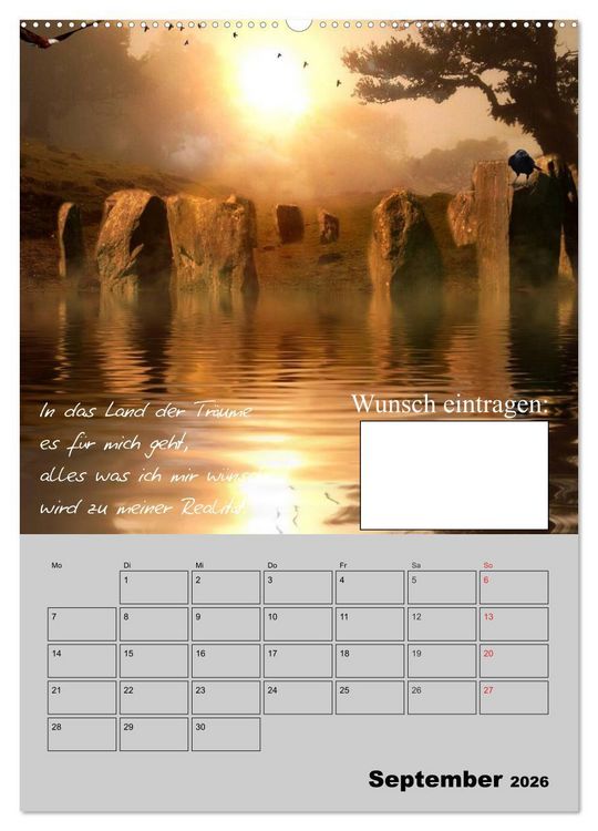 Produktbild: Wunsch- und Zauberkalender (hochwertiger Premium Wandkalender 2026 DIN A2 hoch), Kunstdruck in Hochglanz