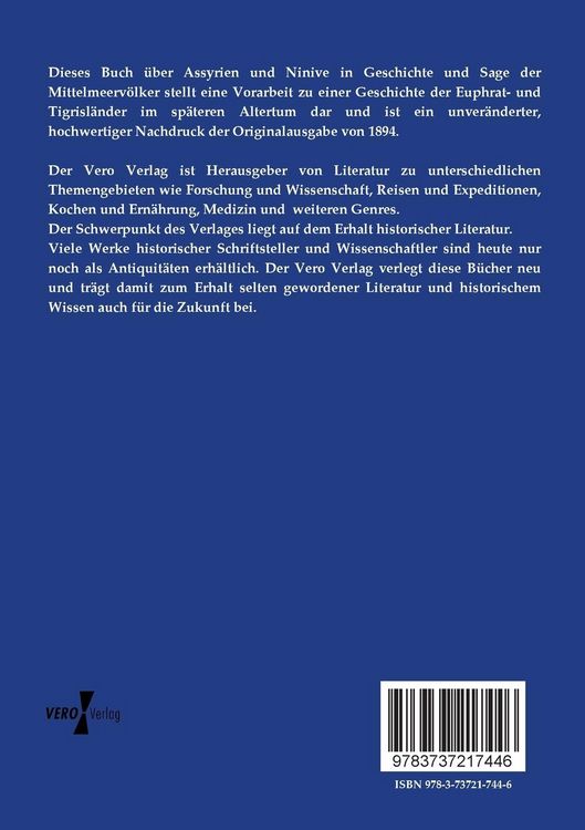 Produktbild: Assyrien und Ninive in Geschichte und Sage der Mittelmeerv&ouml;lker