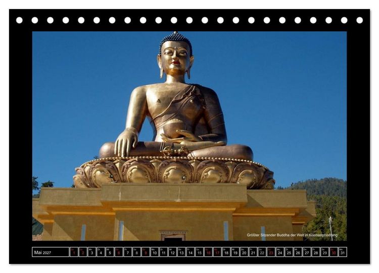 Produktbild: Bhutan Druk Yul 2027 (Tischkalender 2027 DIN A5 quer), CALVENDO Monatskalender