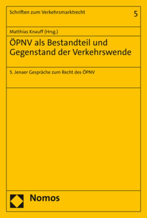 Produktbild: &Ouml;PNV als Bestandteil und Gegenstand der Verkehrswende