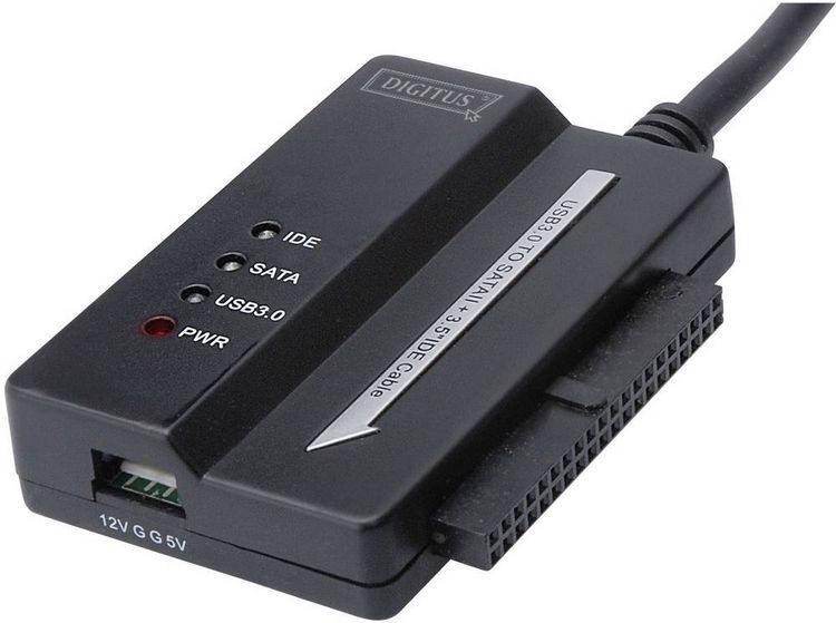 Produktbild: Digitus Festplatten Adapter [1x USB 3.2 Gen 1 Stecker A (USB 3.0) - 1x SATA-Kombi-Buchse 7+15pol., IDE-Buchse 40pol., IDE-Buchse 44pol.] 0.50 m
