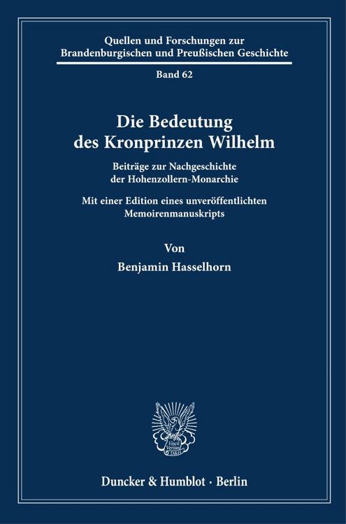 Produktbild: Die Bedeutung des Kronprinzen Wilhelm