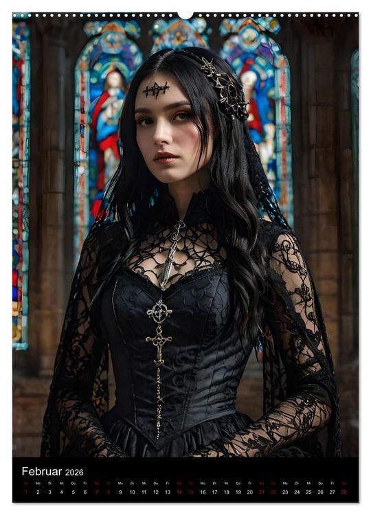 Produktbild: Gothic beauties - Sch&ouml;nheiten der Nacht (hochwertiger Premium Wandkalender 2026 DIN A2 hoch), Kunstdruck in Hochglanz