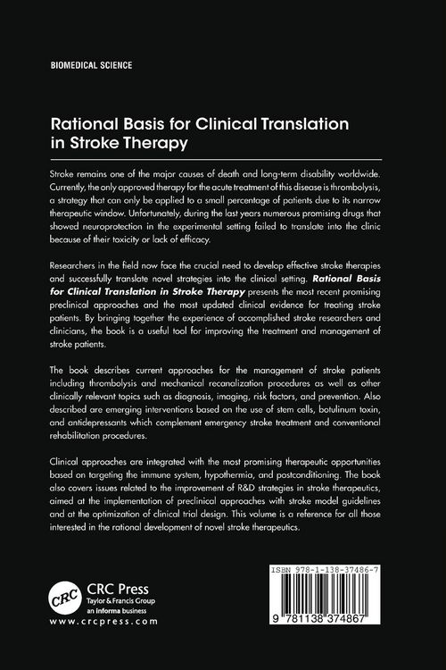 Produktbild: Rational Basis for Clinical Translation in Stroke Therapy