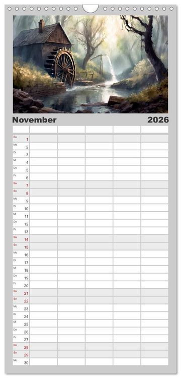 Produktbild: Familienplaner 2026 - Landschaften im Jahreskreis mit 5 Spalten (Wandkalender, 21 x 45 cm) CALVENDO