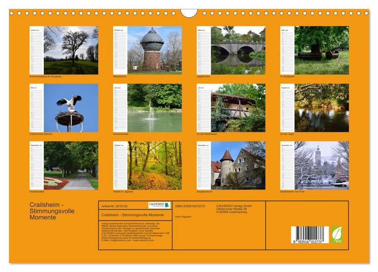Produktbild: Crailsheim - Stimmungsvolle Momente (Wandkalender 2026 DIN A3 quer), CALVENDO Monatskalender