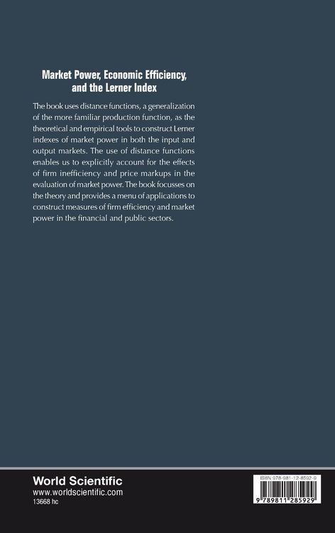 Produktbild: Market Power, Economic Efficiency, and The Lerner Index