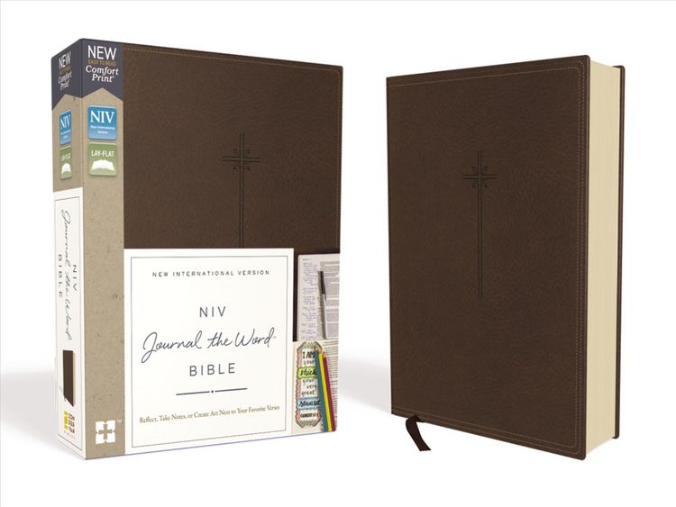 Produktbild: NIV, Journal the Word Bible, Imitation Leather, Brown, Red Letter Edition, Comfort Print