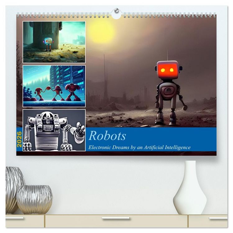 Produktbild: Robots (High Quality Premium Wall Calendar 2026 DIN A2 landscape),CALVENDO 12 Month Wall Calendar